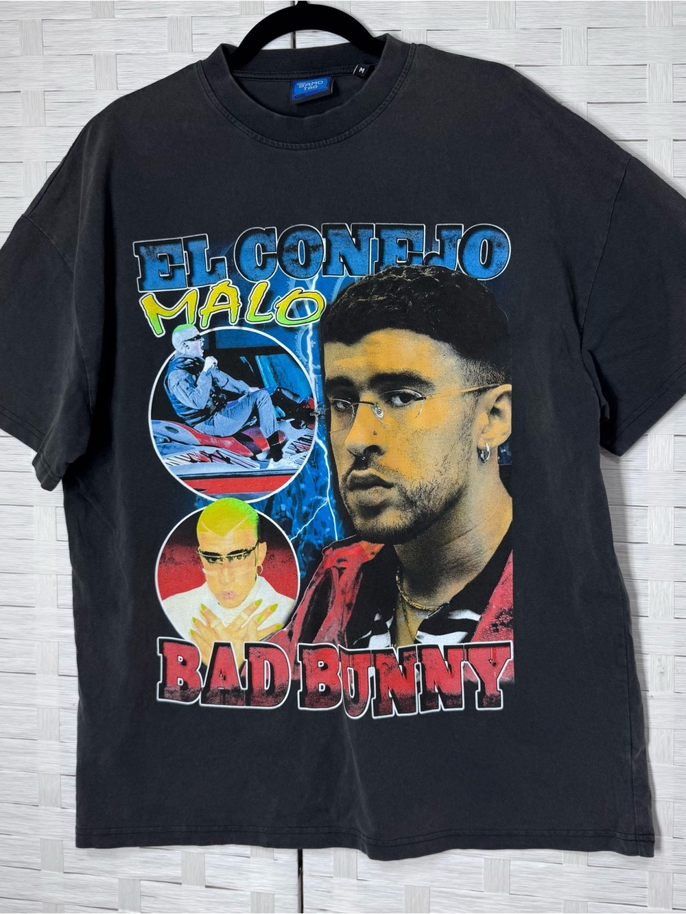 2020 SAMO TAG Bad Bunny El Conejo Malo‎ YHLQMDLG Double Sided Graphic Tee Size M